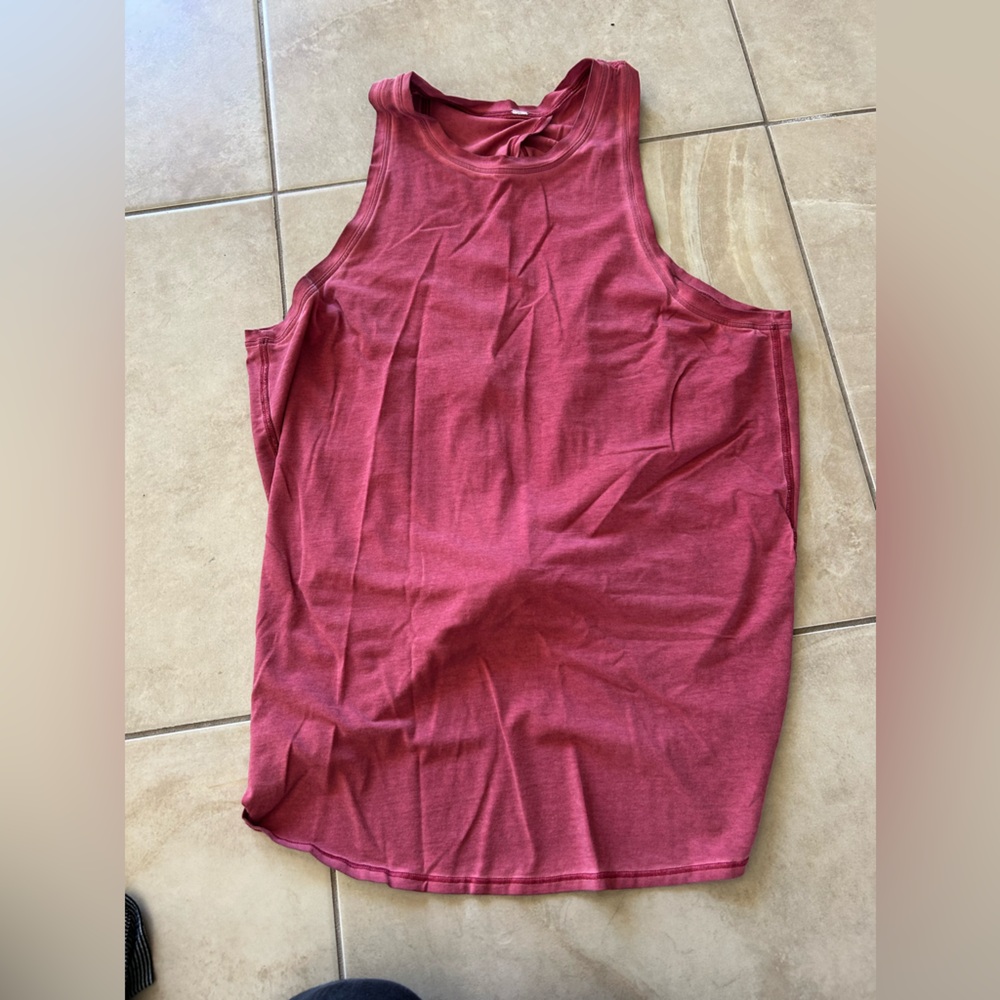 Open back dark pink lulu top